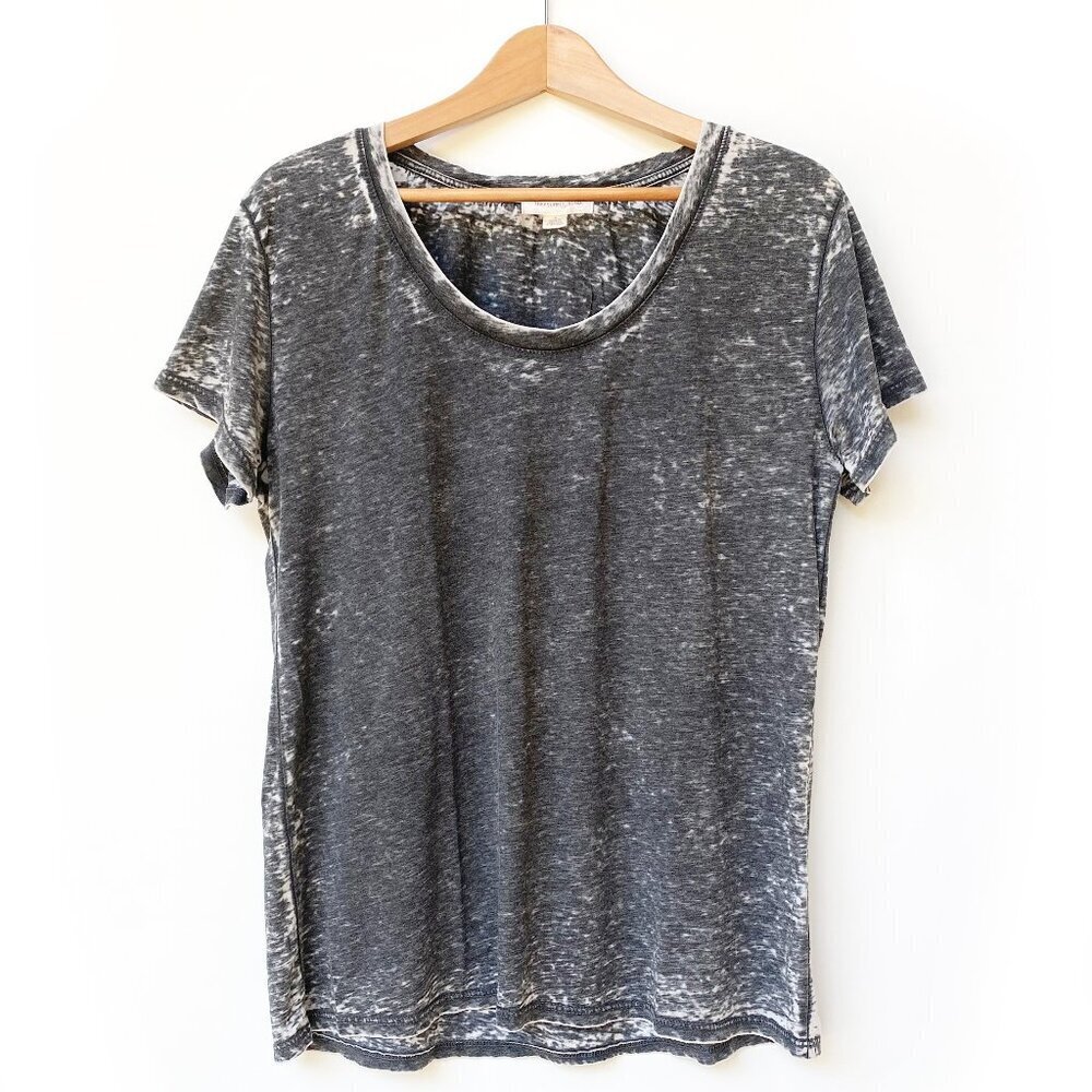 Treasure & Bond Gray Burnout Oversized Scoop Neck Tee Small